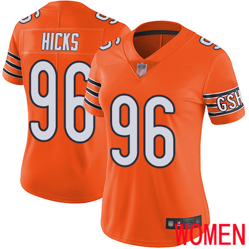 Chicago Bears Limited Orange Women Akiem Hicks Alternate Jersey NFL Football #96 Vapor Untouchable